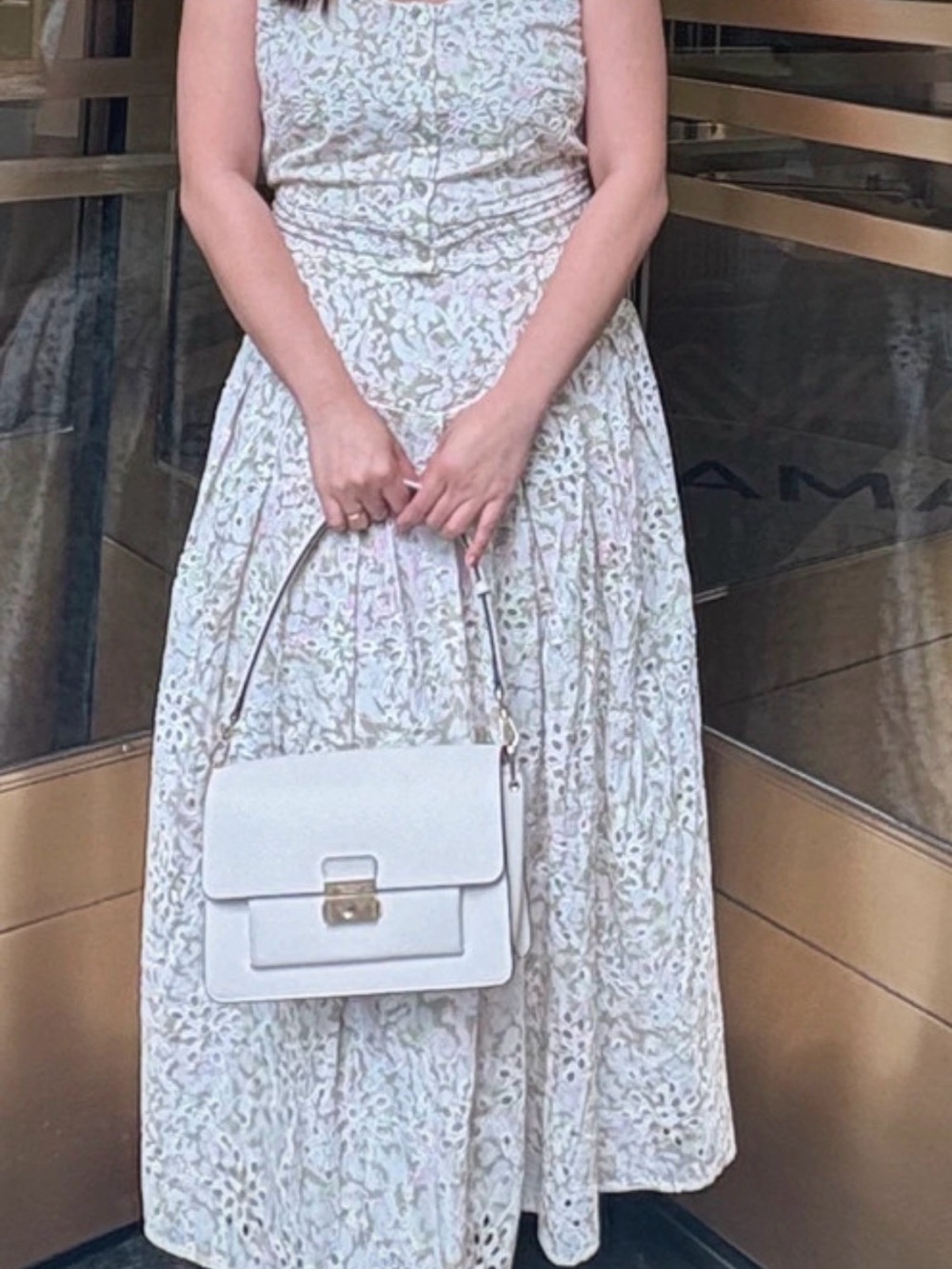 Sleeveless White Floral Midi Dress - Elegant Summer Style